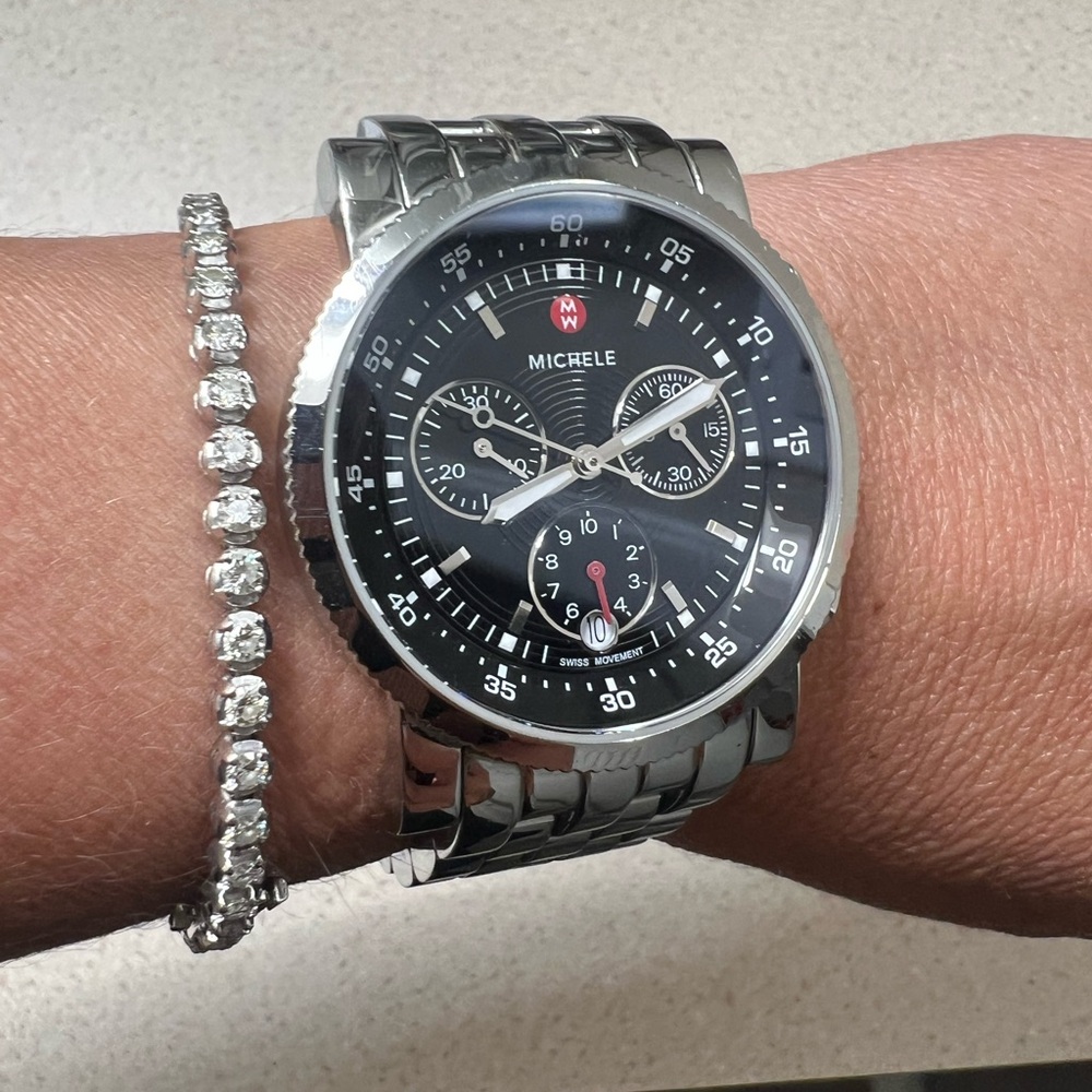 Michele Black and Silver SPORT SAIL Watch